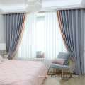 Solid color cotton and linen blockout curtain